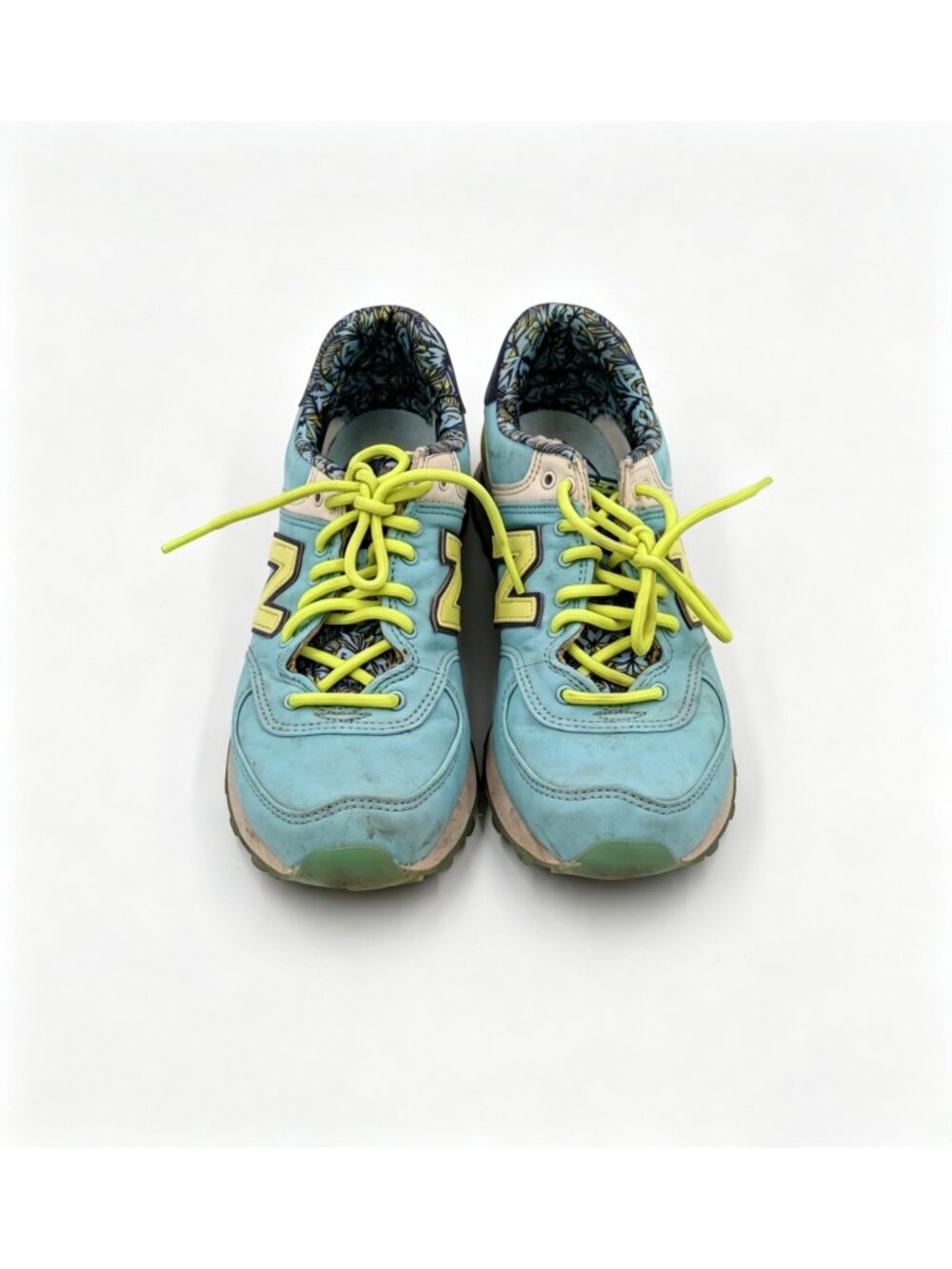Pre-Owned New Balance Women’s Luau Pack 574 Sneakers Turquoise Yellow EU 36